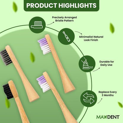 Bamboo Electric Toothbrush replacement heads sonicare compatible 4 pack