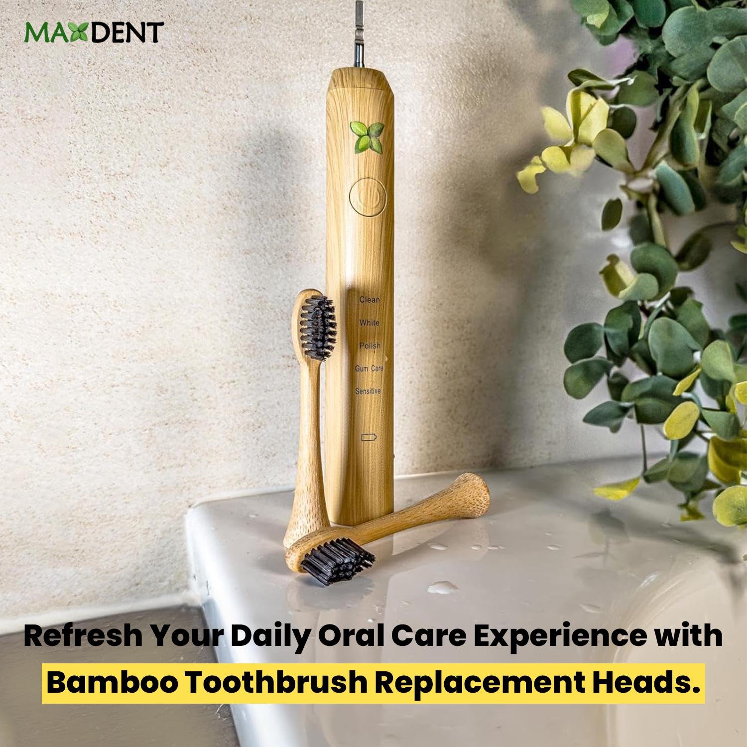 Bamboo Electric Toothbrush replacement heads sonicare compatible 4 pack