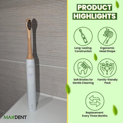 Bamboo Electric Toothbrush replacement heads sonicare compatible 4 pack