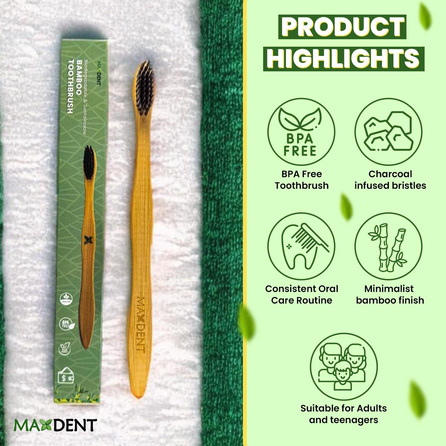 Maxdent Bamboo toothbrush 6 units
