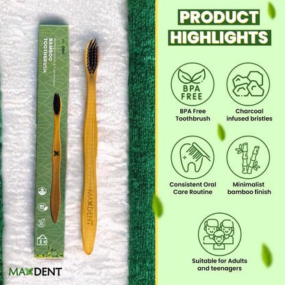 Maxdent Bamboo toothbrush 6 units