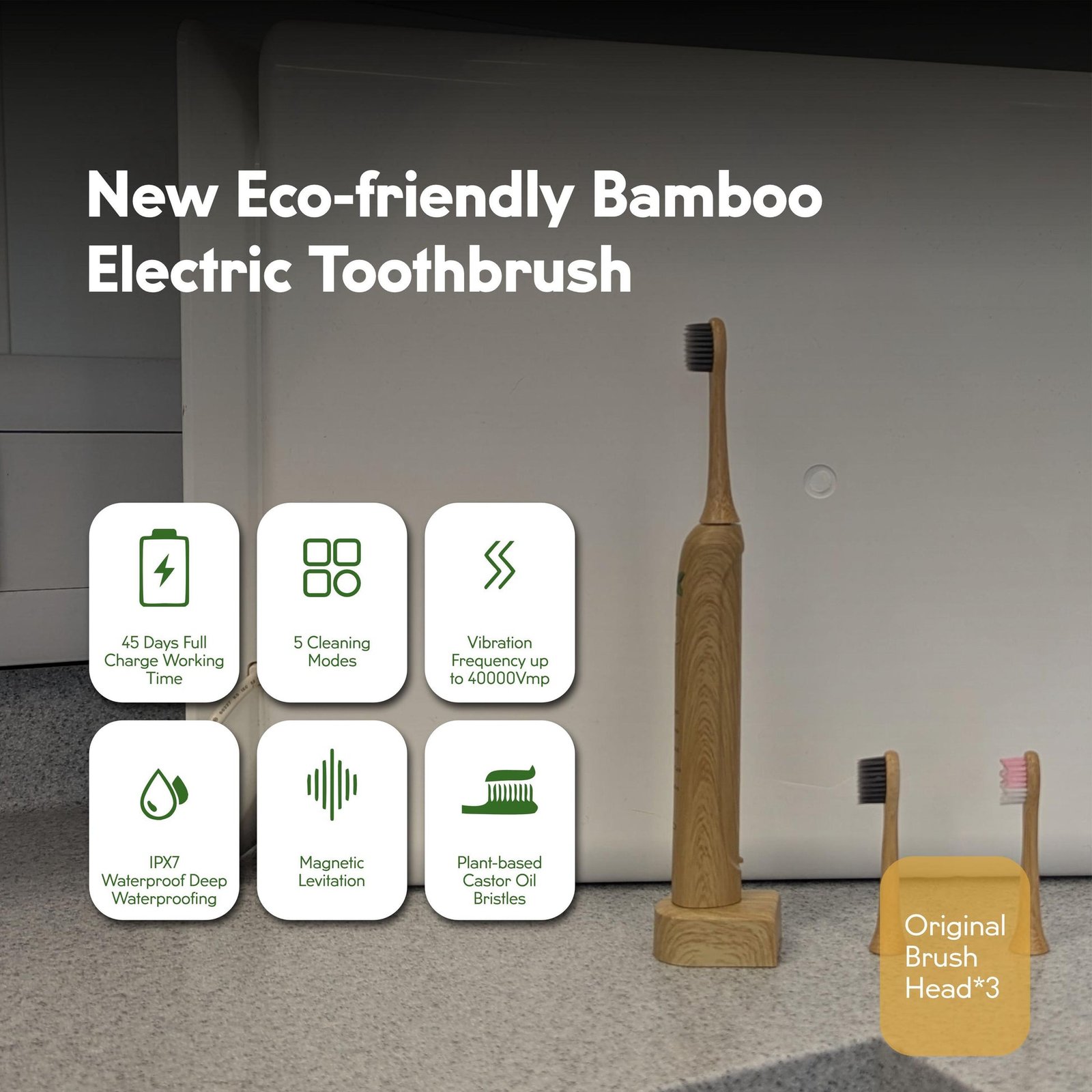  Back to Nature Bamboo Electric Toothbrush 