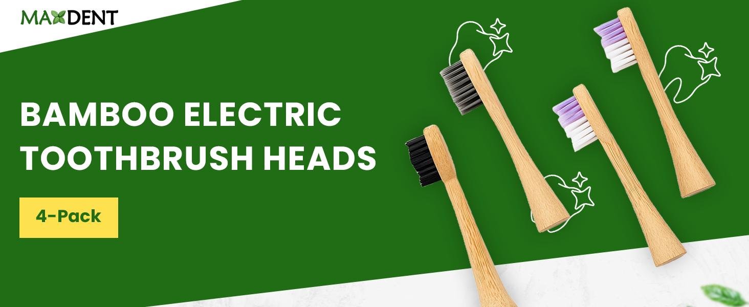 Bamboo Electric Toothbrush replacement heads sonicare compatible 4 pack