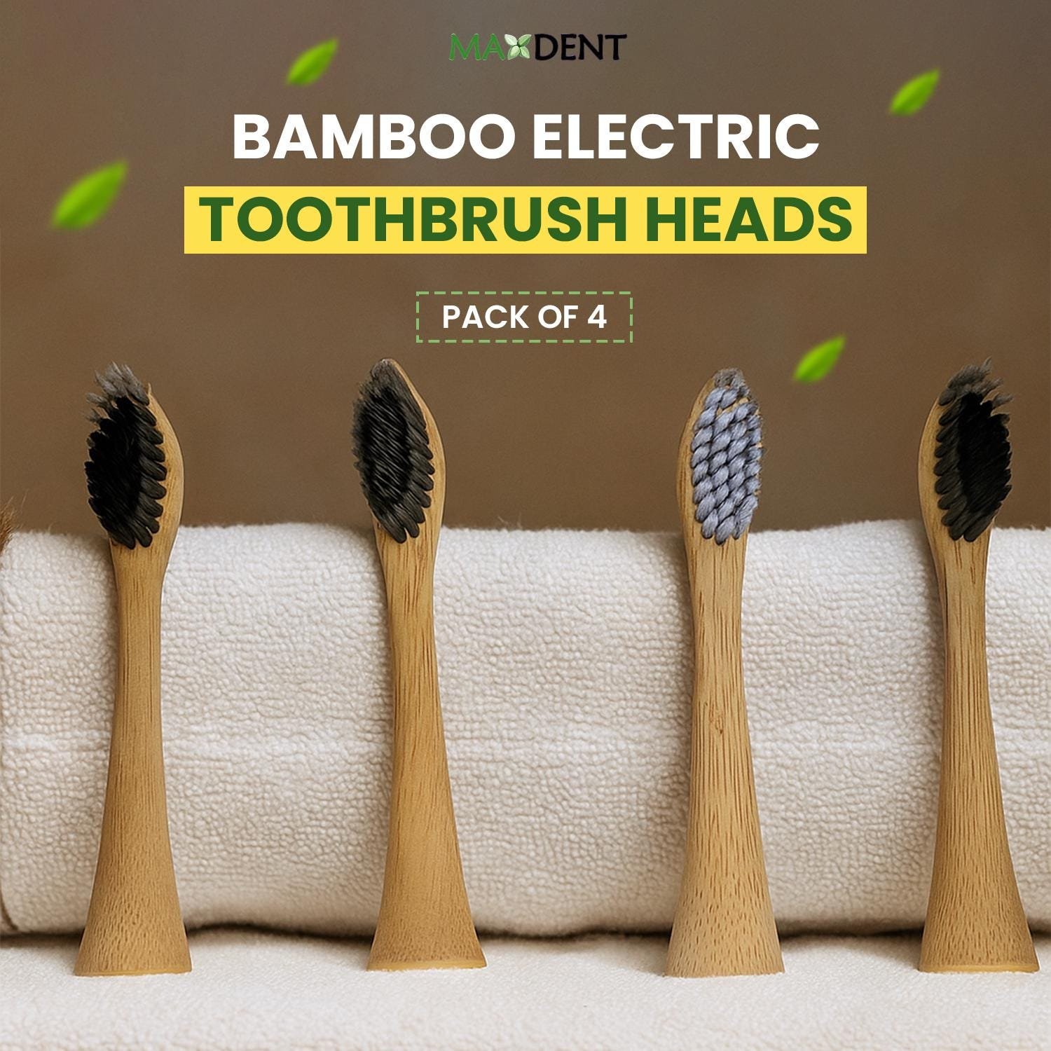 Bamboo Electric Toothbrush replacement heads sonicare compatible 4 pack